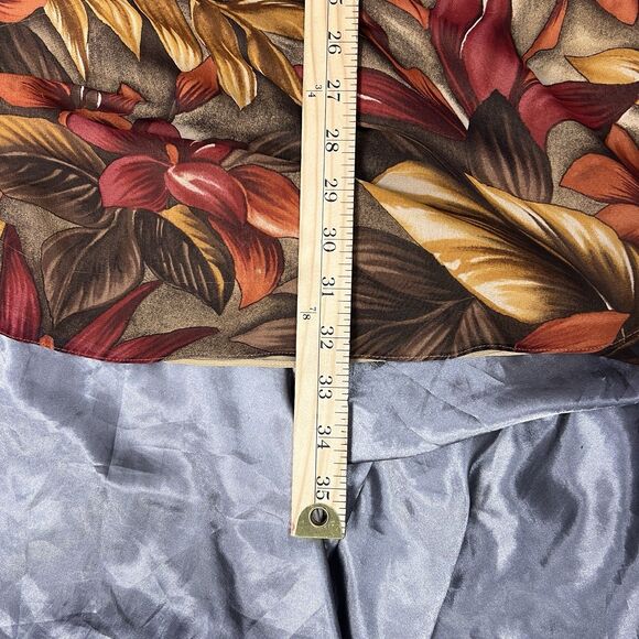 Y2K Vintage Dana Buchman 100% Silk Midi Skirt 14 Petite Fall Leaves Floral Mesh - Picture 12 of 12